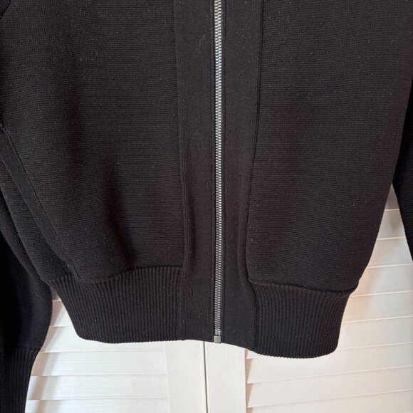 Athleta Sequoia Sweater XS black full zip bomber jacket - Picture 3 of 11